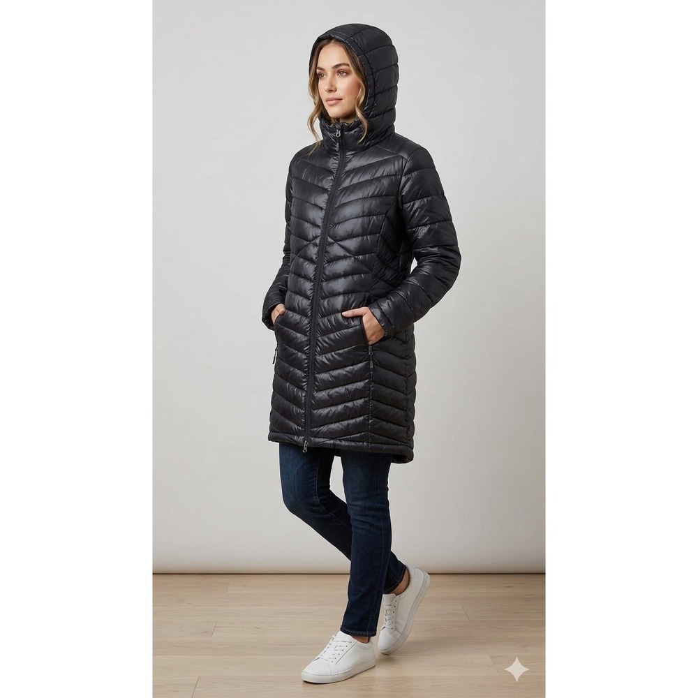 Maurices Womens Long Puffer Coat Size Xlarge Black